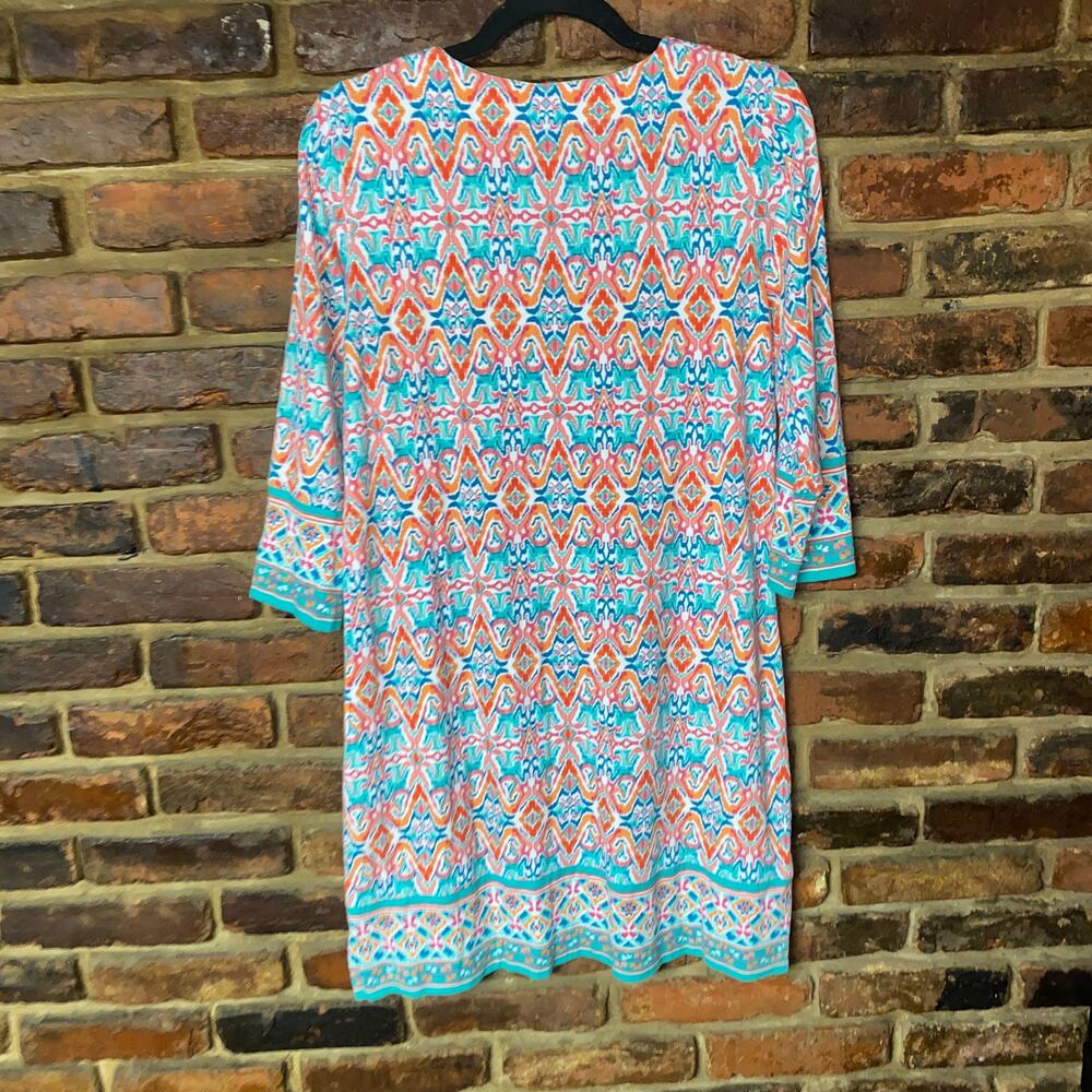 Coolibar Printed Oceanside Tunic 3/4 Sleeve Mini Dress Women's Size Medium - Picture 7 of 7